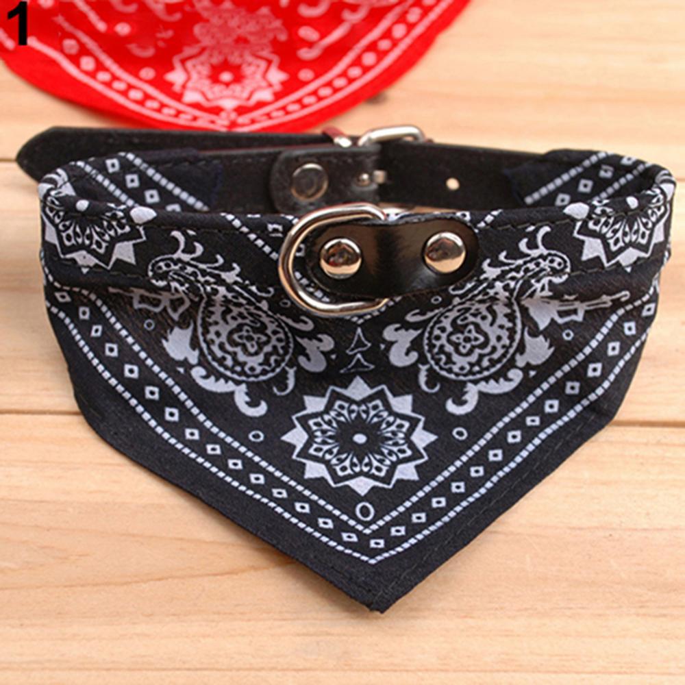 Puppy Neckerchief Adjustable Pet Dog Cat Neck Bandana Collar Scarf Accessories for Cats & Small Dogs Black Red Blue Pink Purple