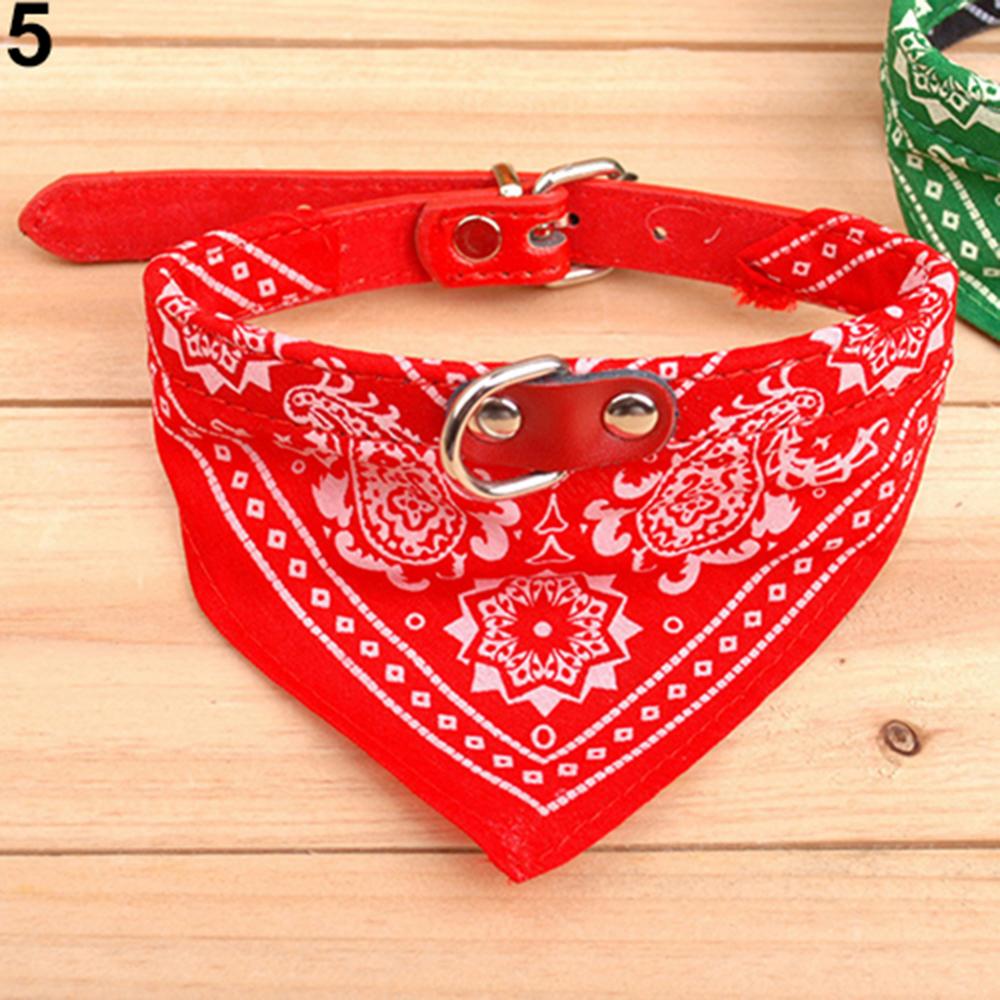 Puppy Neckerchief Adjustable Pet Dog Cat Neck Bandana Collar Scarf Accessories for Cats & Small Dogs Black Red Blue Pink Purple