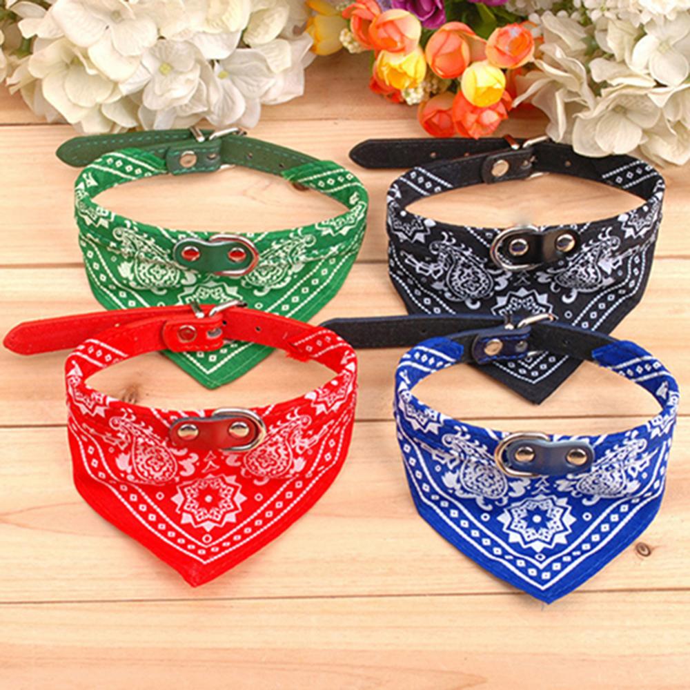 Puppy Neckerchief Adjustable Pet Dog Cat Neck Bandana Collar Scarf Accessories for Cats & Small Dogs Black Red Blue Pink Purple