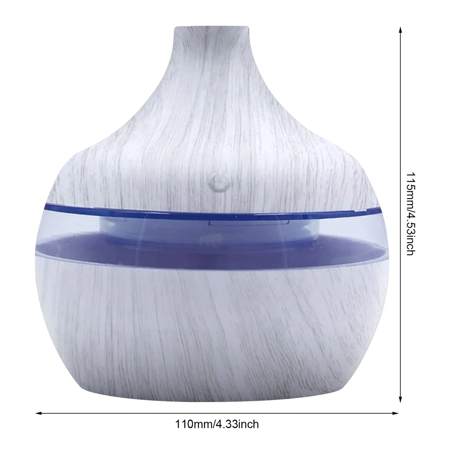 Difuzor de uleiuri esențiale de aromă de 300 ml, umidificator electric de 5 V, umidificator de aer luminos, colorat, cu bob de lemn, mini aparat de aburire USB