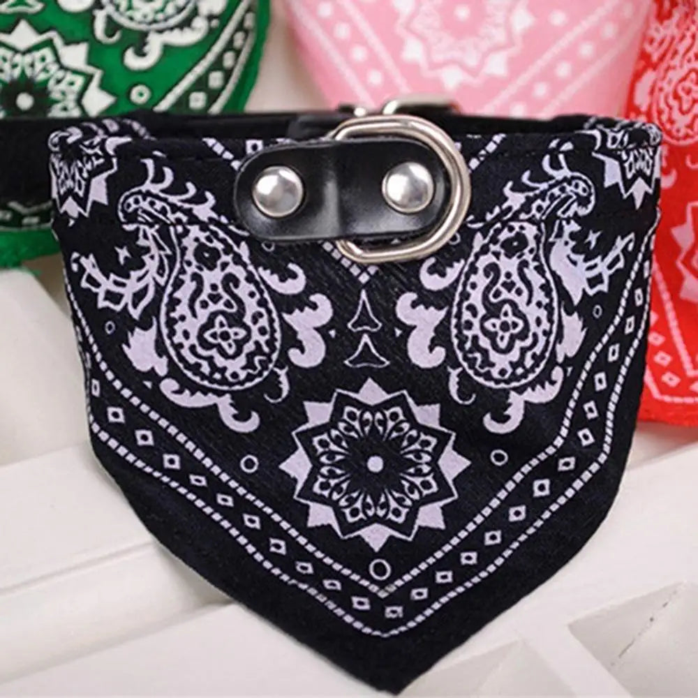 Puppy Neckerchief Adjustable Pet Dog Cat Neck Bandana Collar Scarf Accessories for Cats & Small Dogs Black Red Blue Pink Purple