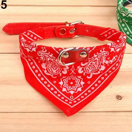 Puppy Neckerchief Adjustable Pet Dog Cat Neck Bandana Collar Scarf Accessories for Cats & Small Dogs Black Red Blue Pink Purple