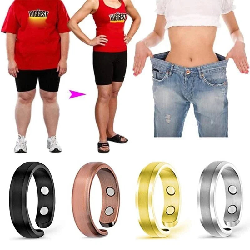 Inel Magnetic terapeutic si pentru slabit - Energy Magnetic Tourmaline Ring Bijuterii pentru îngrijirea sănătății pentru bărbați, femei, inel, produs pentru slăbire, inel magnetic