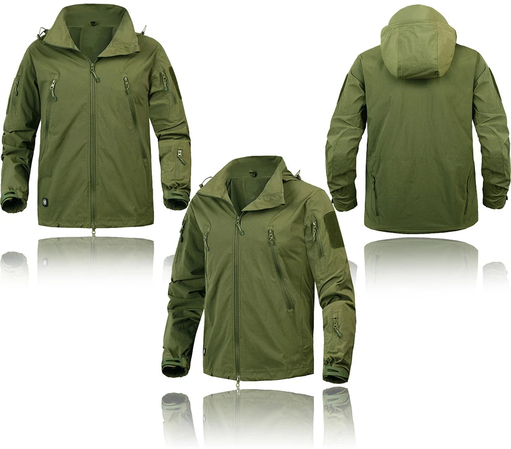 Jachetă marca MEGE -all seasons - pentru barbati - îmbrăcăminte militară, îmbrăcăminte tactică, îmbrăcăminte de vânt din nailon, respirabilă, ușoară