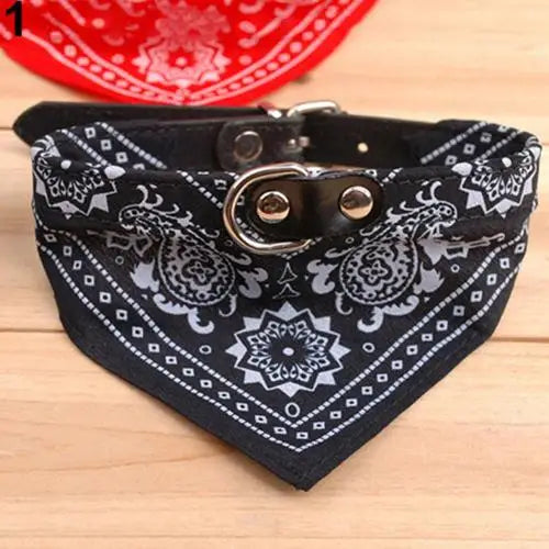 Puppy Neckerchief Adjustable Pet Dog Cat Neck Bandana Collar Scarf Accessories for Cats & Small Dogs Black Red Blue Pink Purple