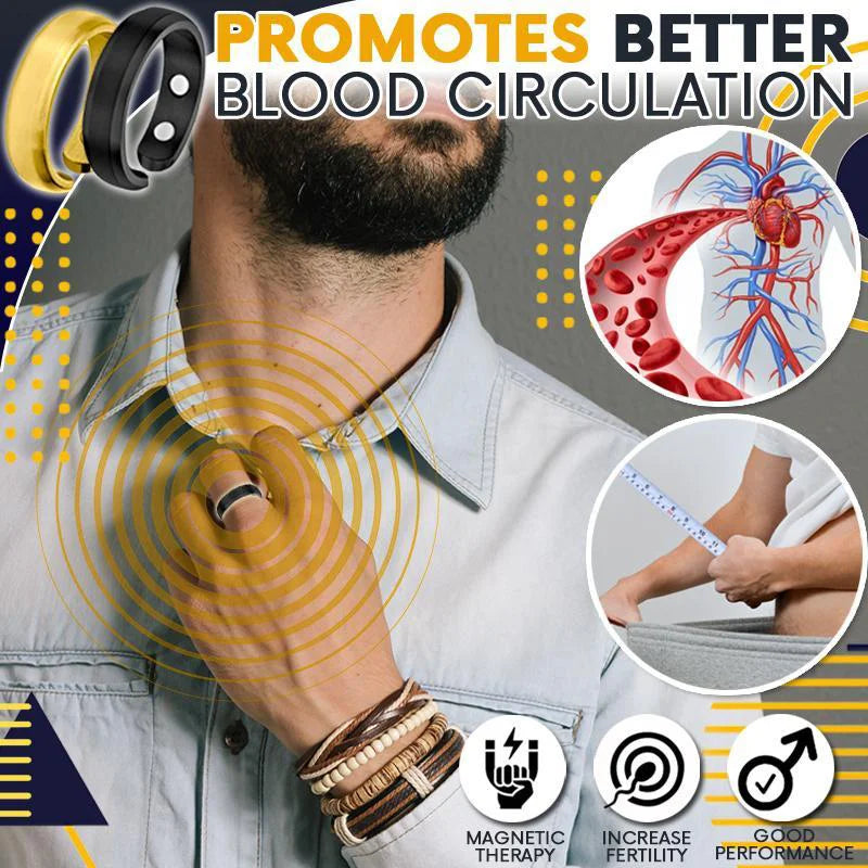 Inel Magnetic terapeutic si pentru slabit - Energy Magnetic Tourmaline Ring Bijuterii pentru îngrijirea sănătății pentru bărbați, femei, inel, produs pentru slăbire, inel magnetic