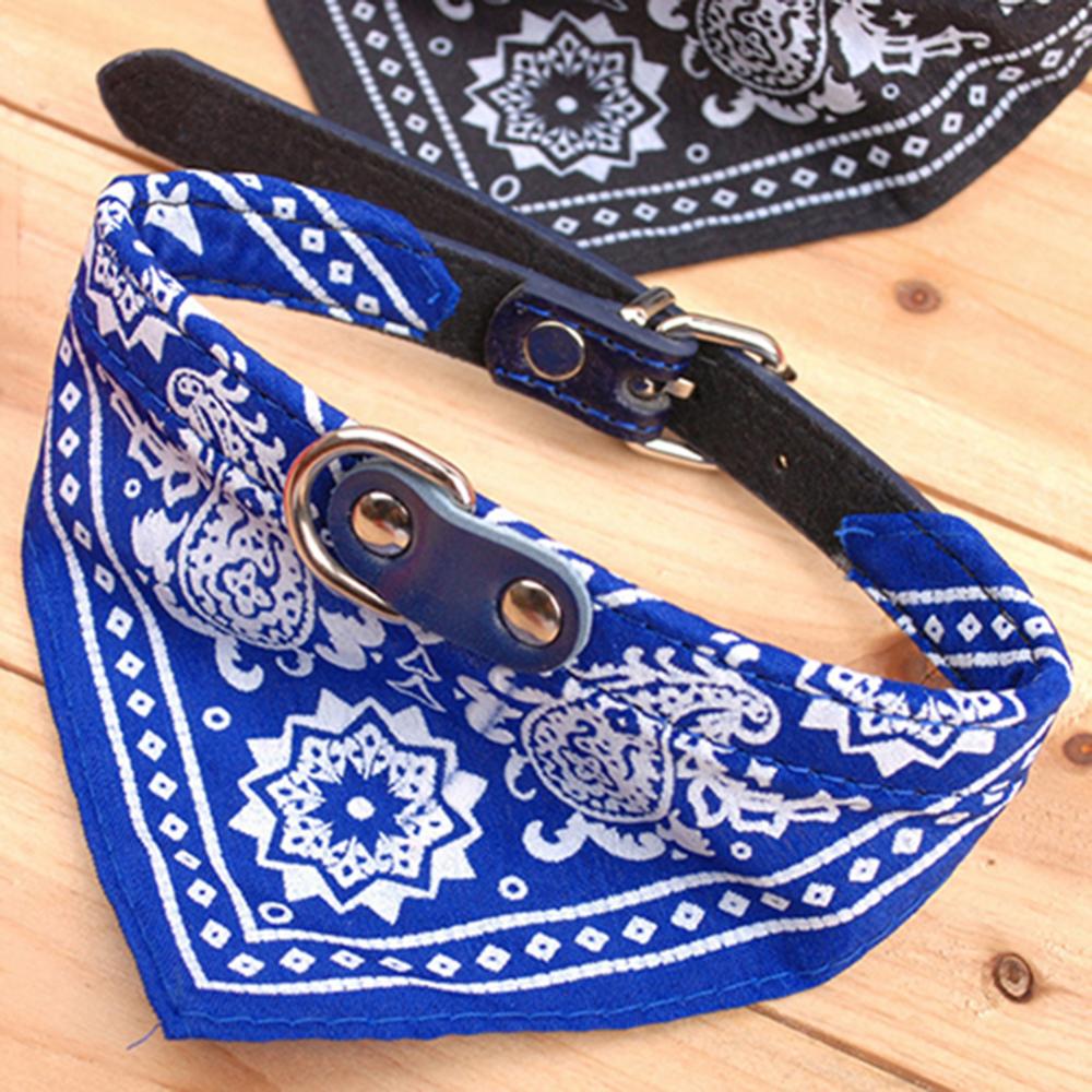 Puppy Neckerchief Adjustable Pet Dog Cat Neck Bandana Collar Scarf Accessories for Cats & Small Dogs Black Red Blue Pink Purple