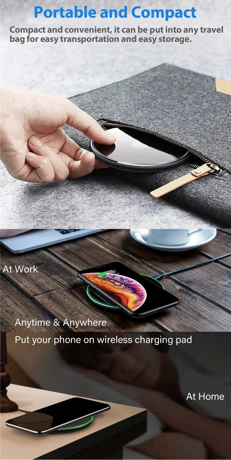 Wireless Charger Mobile Phone Chargers Pad Stand For iPhone 15 14 13 12 11 Pro Max 8 Samsung Xiaomi Fast Charging Dock Station