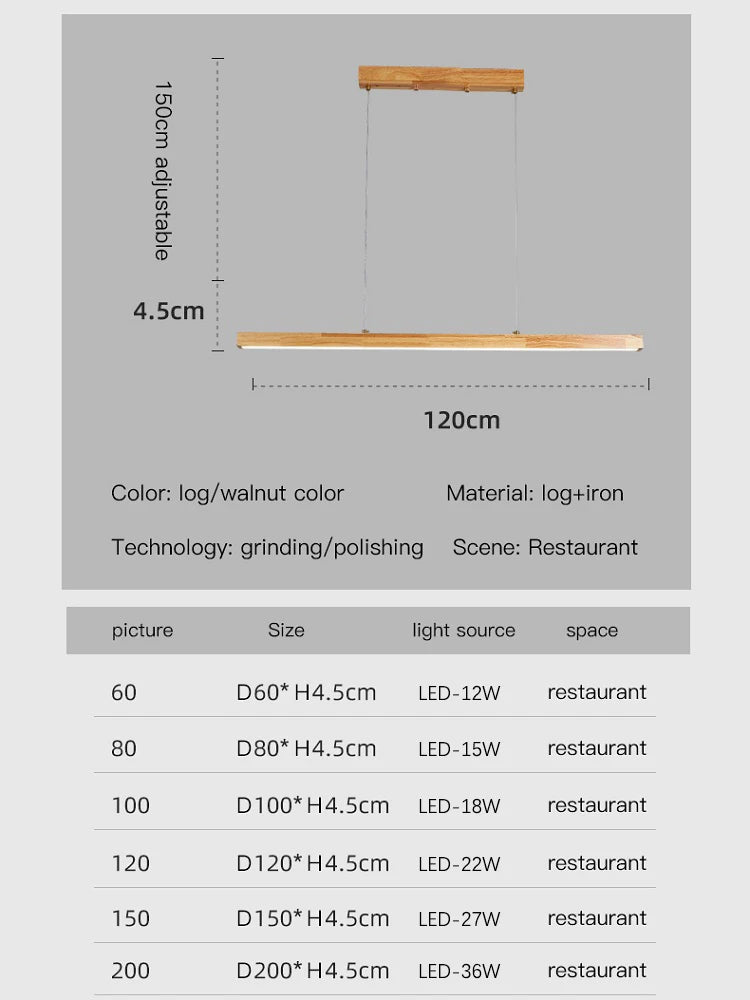 Candelabru suspendat model lemn - minimalist - Iluminat Led