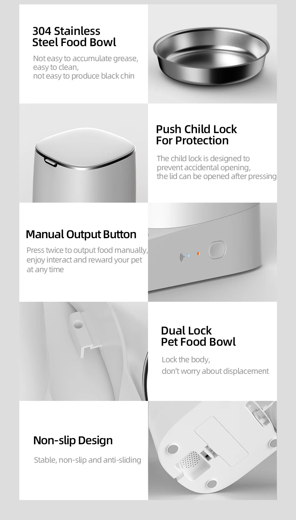 ROJECO Dispenser smart pentru hrana animale de companie cu WiFi pt control de pe telefon