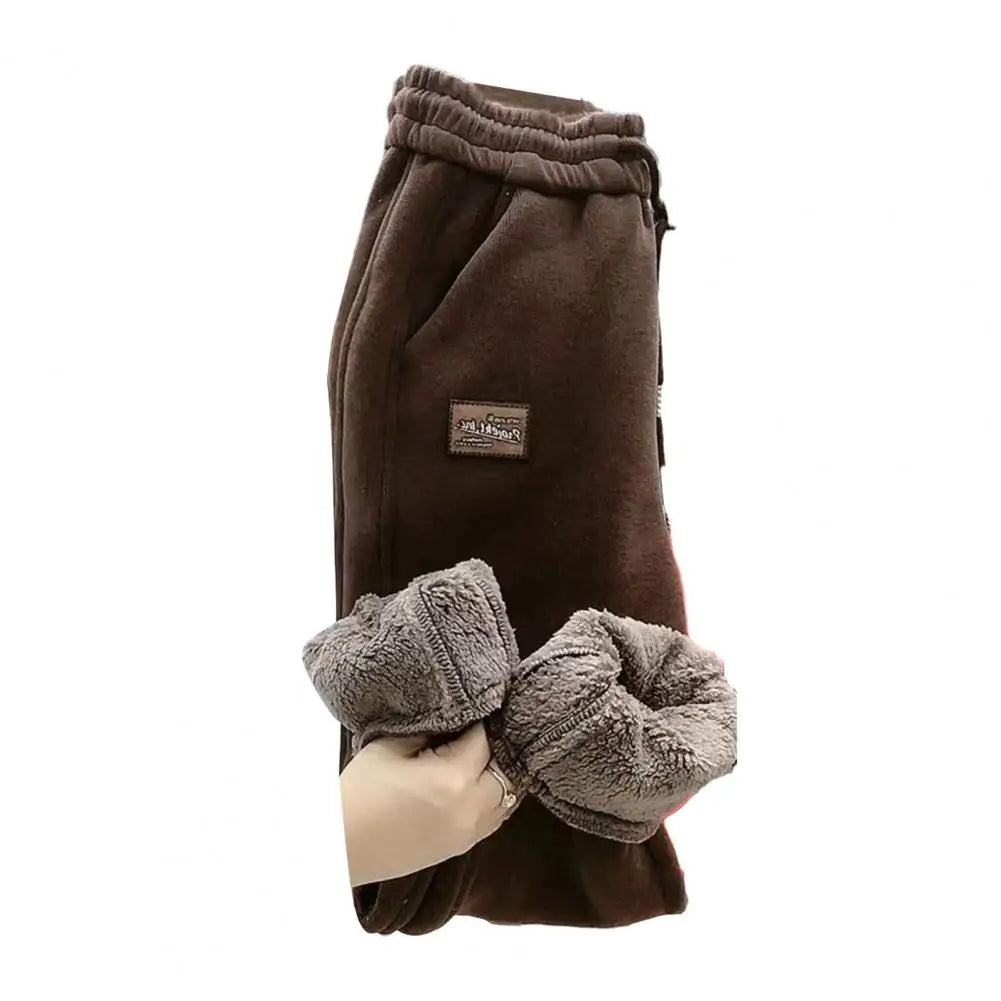 Pantaloni de trening pentru femei Căptușiți cu polar Pantaloni de trening pentru femei cu talie înaltă, cu șnur Pantaloni comozi cu buzunare pentru toamna iarnă