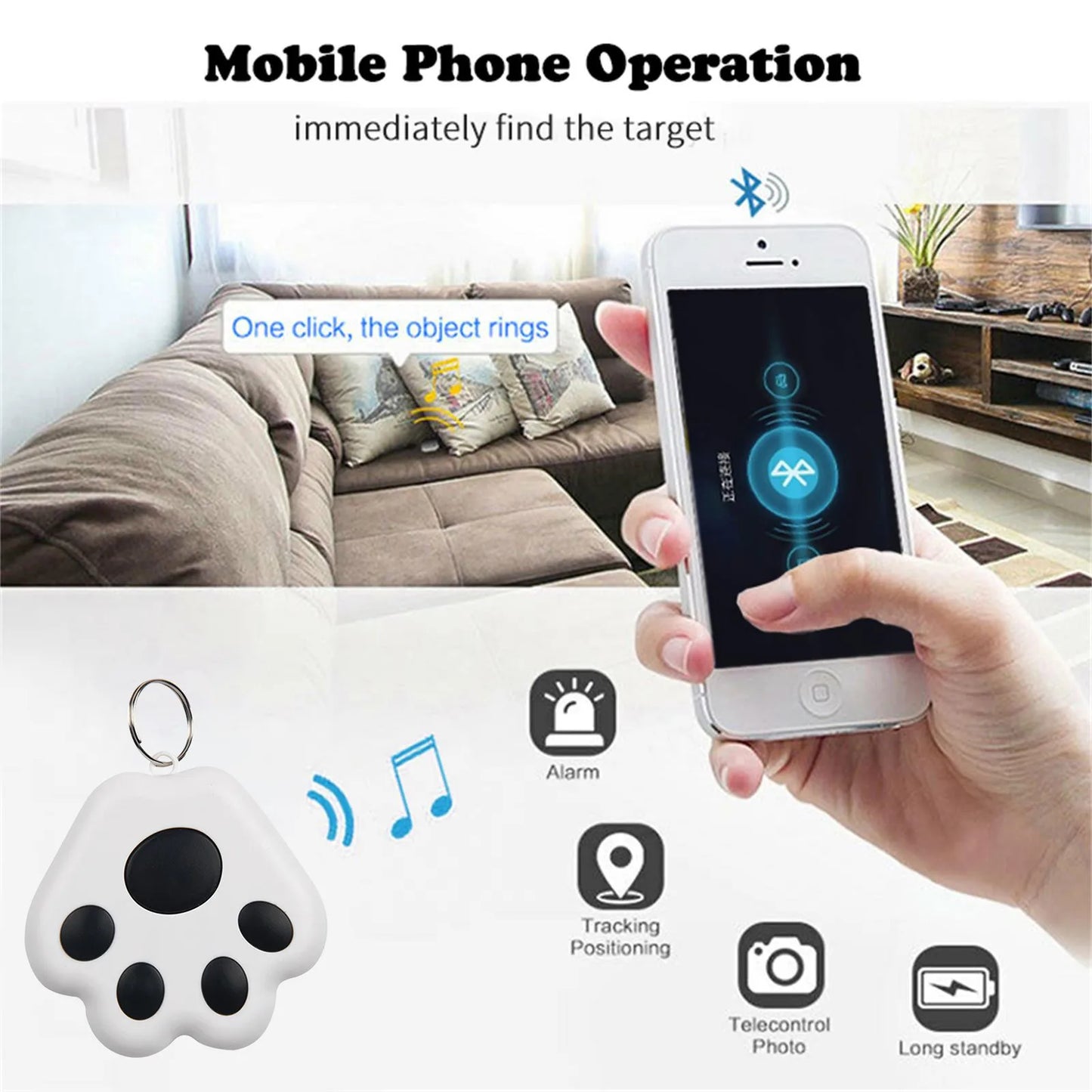 Mini GPS Tracker Bluetooth 5.0 Dispozitiv anti-pierdere - Urmărire portofel pentru IOS/Android Smart Finder