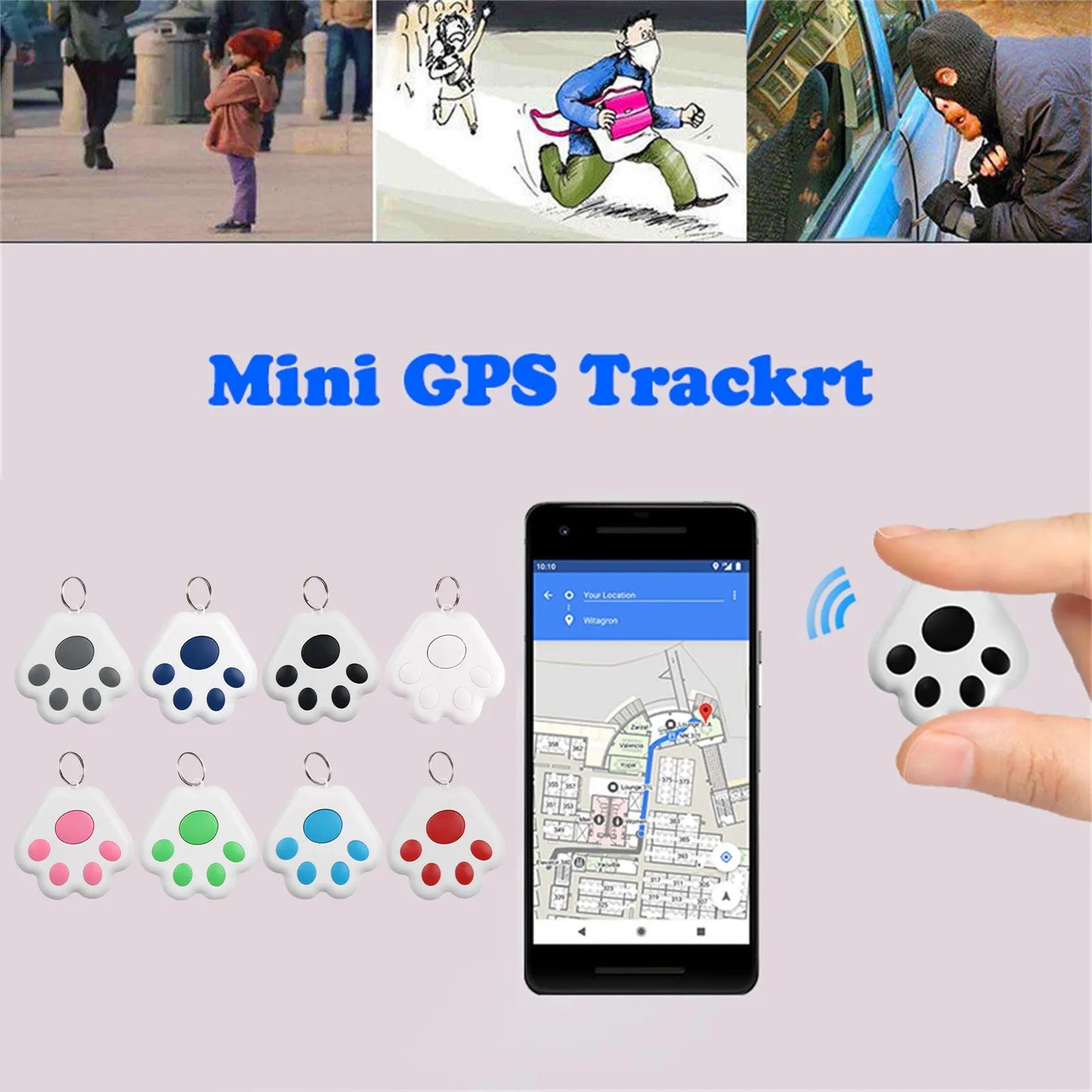 Mini GPS Tracker Bluetooth 5.0 Dispozitiv anti-pierdere - Urmărire portofel pentru IOS/Android Smart Finder