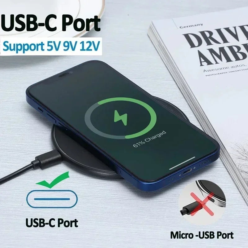 Wireless Charger Mobile Phone Chargers Pad Stand For iPhone 15 14 13 12 11 Pro Max 8 Samsung Xiaomi Fast Charging Dock Station