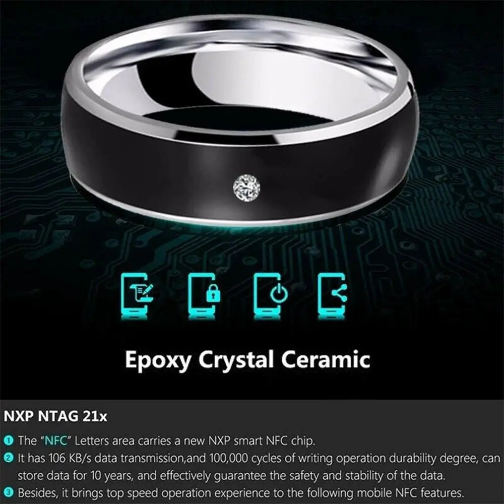 Inel inteligent cu conectare la telefon - NFC Smart Finger Ring Intelligent Wear Connect Android Phone Equipment Rings Fashion