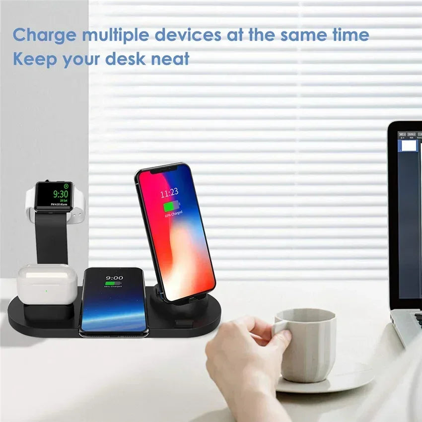 100W 7 în 1 suport încărcător Wireless Fast Charge pentru iPhone 15 14 13 12 11 XR Apple Watch Airpods Pro iWatch 9 8 7