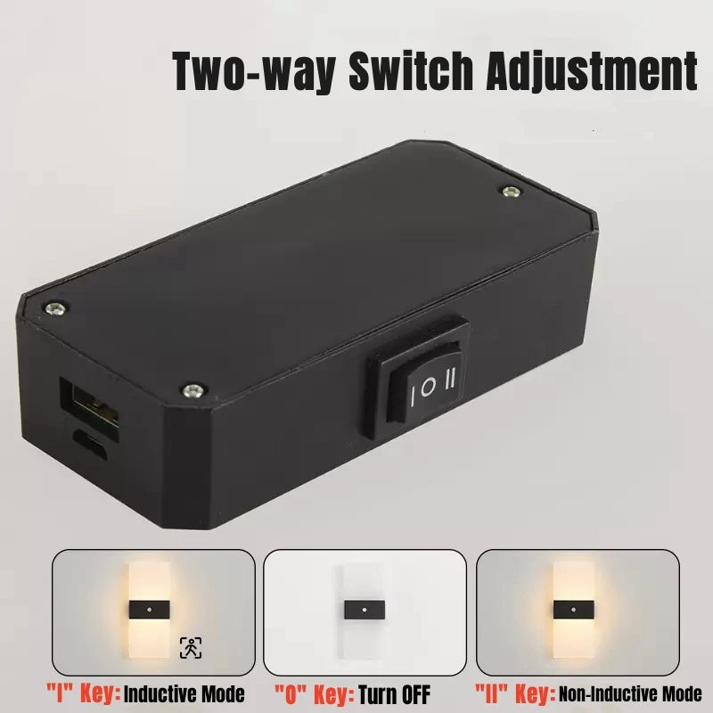 Lampă de perete cu LED fără fir cu senzor de mișcare, reîncărcabilă prin USB, acrilic, noptieră, scară, decor dormitor, accesoriu de iluminat de perete de interior