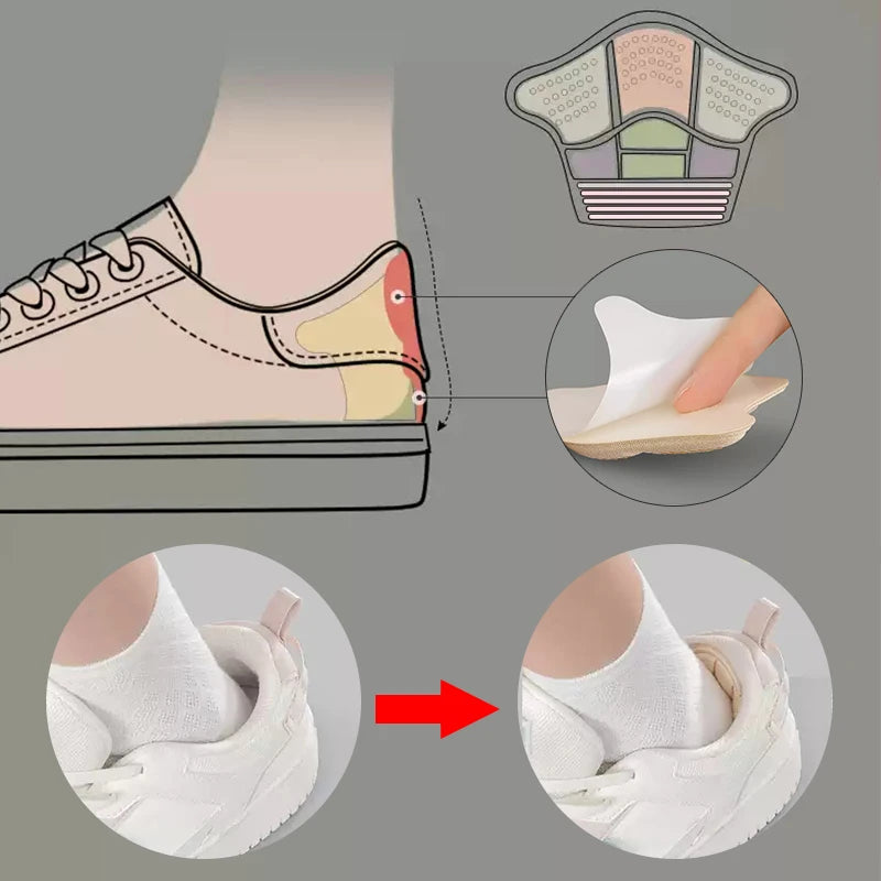 Heel Stickers Heel Protectors Sneaker Shrinking Size Insoles Anti-wear Feet Shoe Pads Adjust Size High Heel Cushion Inserts