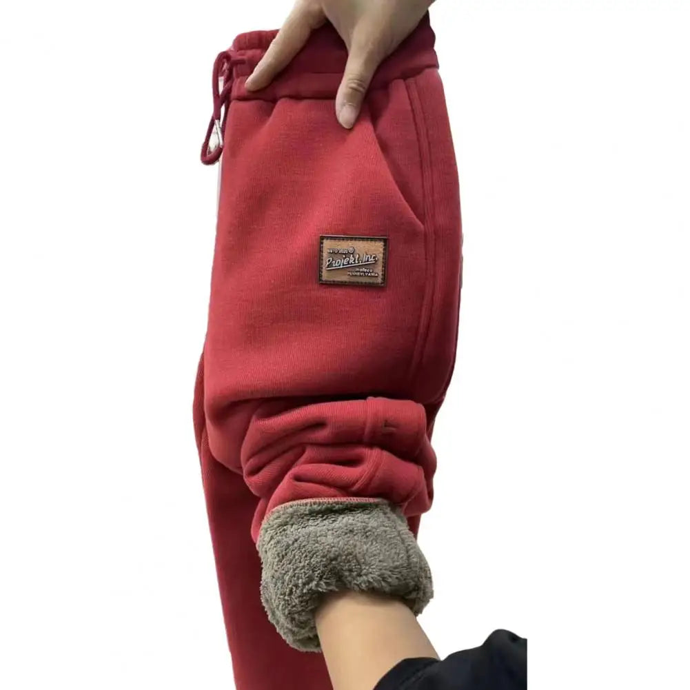 Pantaloni de trening pentru femei Căptușiți cu polar Pantaloni de trening pentru femei cu talie înaltă, cu șnur Pantaloni comozi cu buzunare pentru toamna iarnă