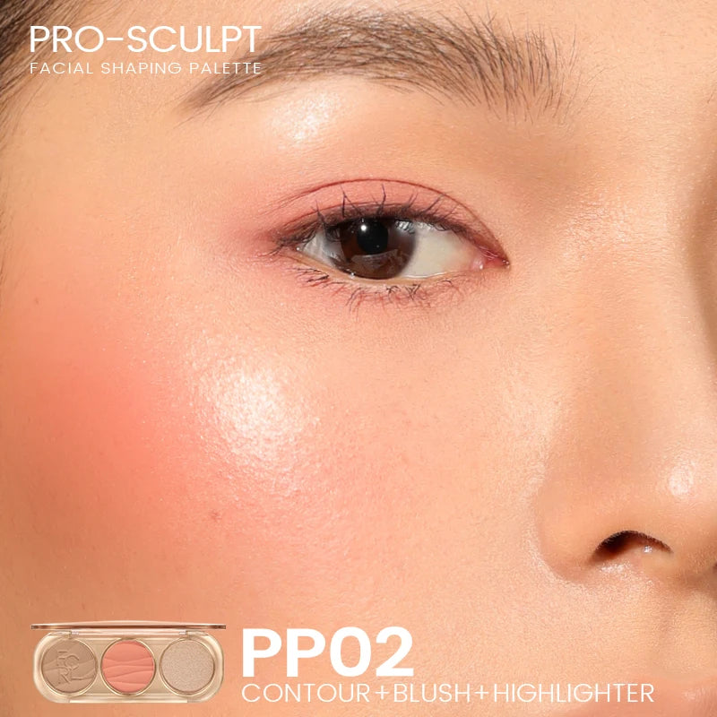 Paleta de conturare facială 3-în-1 FOCALLURE Pro-Sculpt