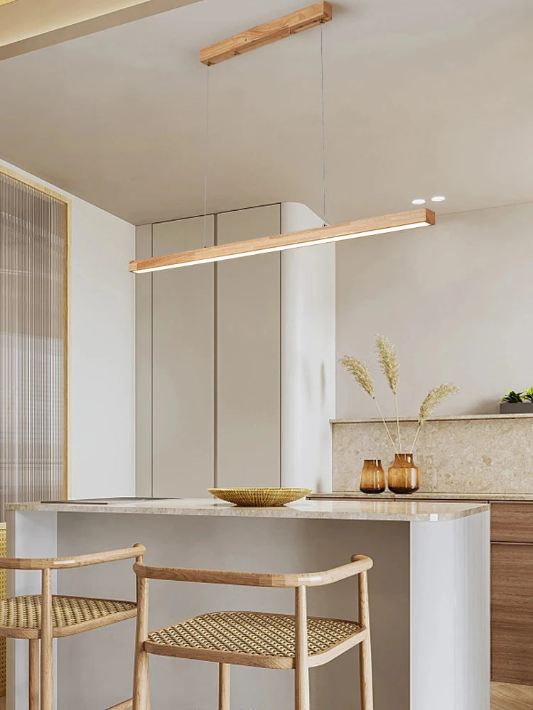 Candelabru suspendat model lemn - minimalist - Iluminat Led