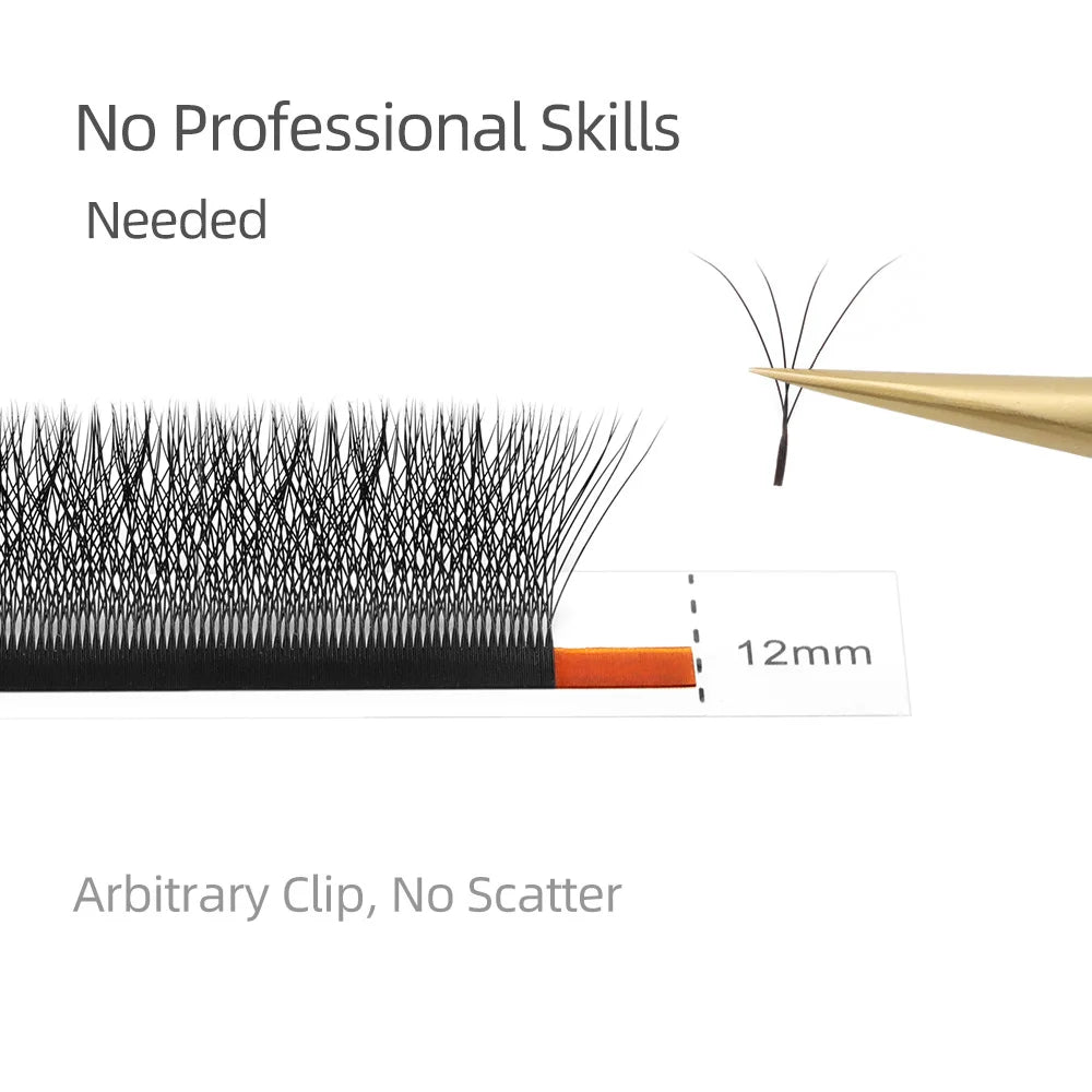Extensii gene - NAGARAKU 4D W Formă Unduit manual Evantai prefabricate - Gene pline Natural Moale Lumină Individual Mat Dens