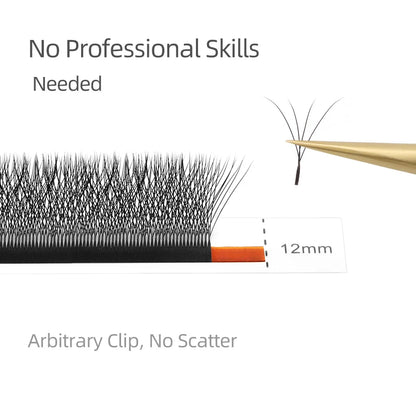 Extensii gene - NAGARAKU 4D W Formă Unduit manual Evantai prefabricate - Gene pline Natural Moale Lumină Individual Mat Dens
