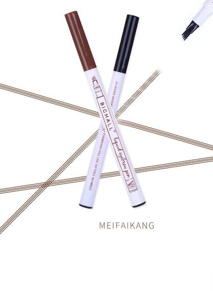 4D Microblading Eyebrow Pen 4 Forks Tip Eyebrow Tattoo Pencil Long Lasting Fine Sketch Liquid Eye Brow Make Up