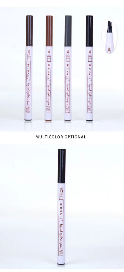 4D Microblading Eyebrow Pen 4 Forks Tip Eyebrow Tattoo Pencil Long Lasting Fine Sketch Liquid Eye Brow Make Up