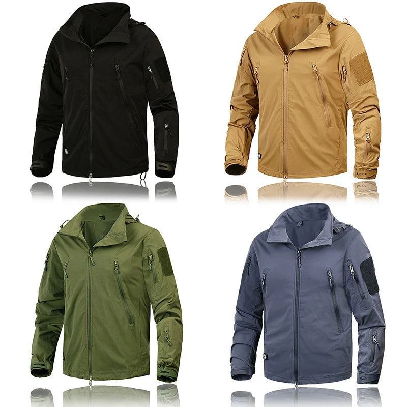 Jachetă marca MEGE -all seasons - pentru barbati -  îmbrăcăminte militară, îmbrăcăminte tactică, îmbrăcăminte de vânt din nailon, respirabilă, ușoară
