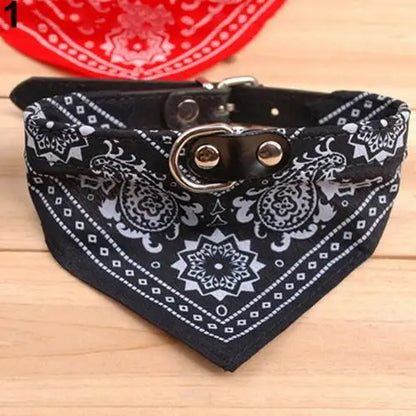 Puppy Neckerchief Adjustable Pet Dog Cat Neck Bandana Collar Scarf Accessories for Cats & Small Dogs Black Red Blue Pink Purple