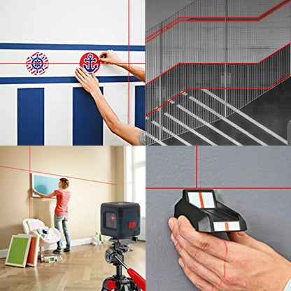 Nivela cu laser Hanmatek, nivelare automată pe 2 linii, linii verticale și orizontale, fascicul verde roșu, laser, linie transversală orizontală