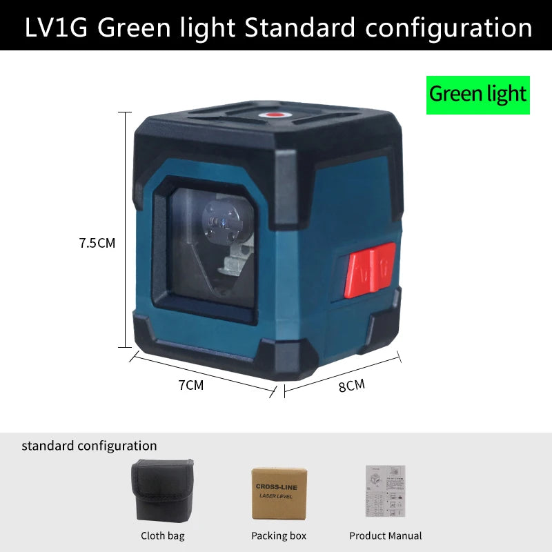Nivela cu laser Hanmatek, nivelare automată pe 2 linii, linii verticale și orizontale, fascicul verde roșu, laser, linie transversală orizontală