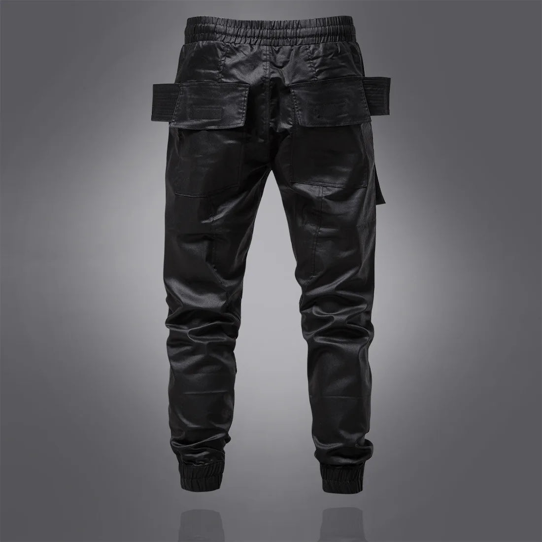 Pantaloni cargo pentru bărbați - Negru Leather Like