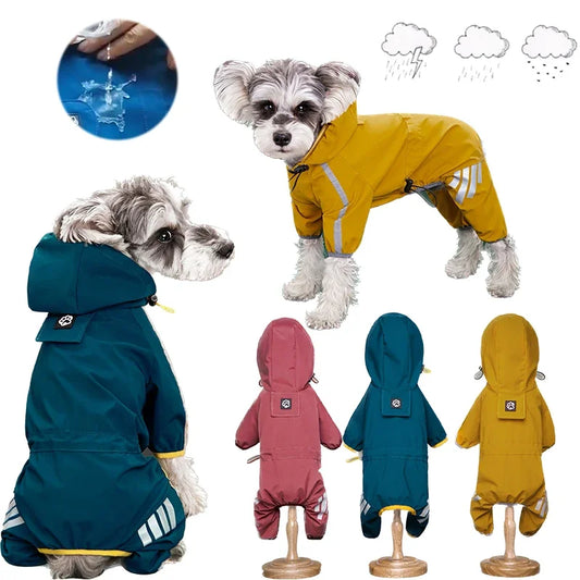 Îmbrăcăminte impermeabilă pentru animale de companie Pelerină de ploaie pentru câini din PU cu glugă pentru câini mici, mijlocii, pisici, jachetă pentru chihuahua, hanorac, pudel, pug, salopetă