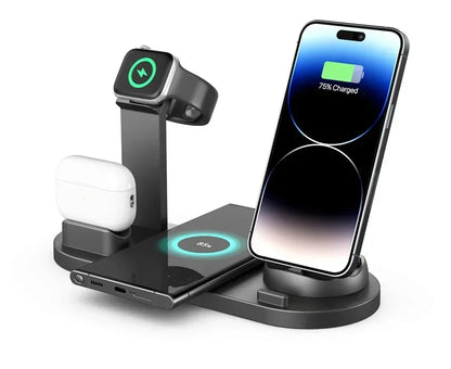 100W 7 în 1 suport încărcător Wireless Fast Charge pentru iPhone 15 14 13 12 11 XR Apple Watch Airpods Pro iWatch 9 8 7