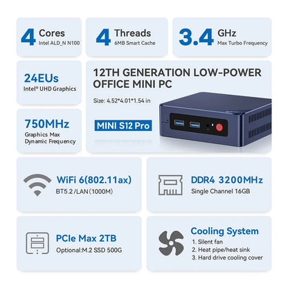 Beelink Mini S13 Intel Twin Lake N150 S12 Pro N100 Mini S N5095 Mini PC N95 8GB 128GB SSD Desktop Gaming Computer VS GMKtec G3