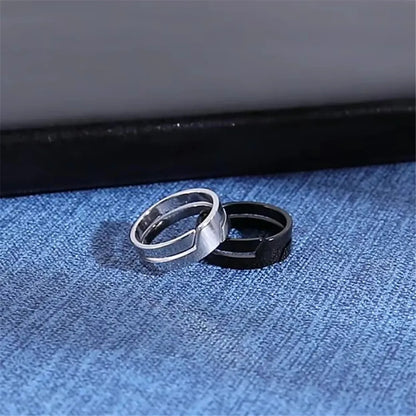 Inel Skyrim din oțel inoxidabil pentru bărbați, femei, negru, minimalist, casual, inele bijuterii pentru cuplu, cadou