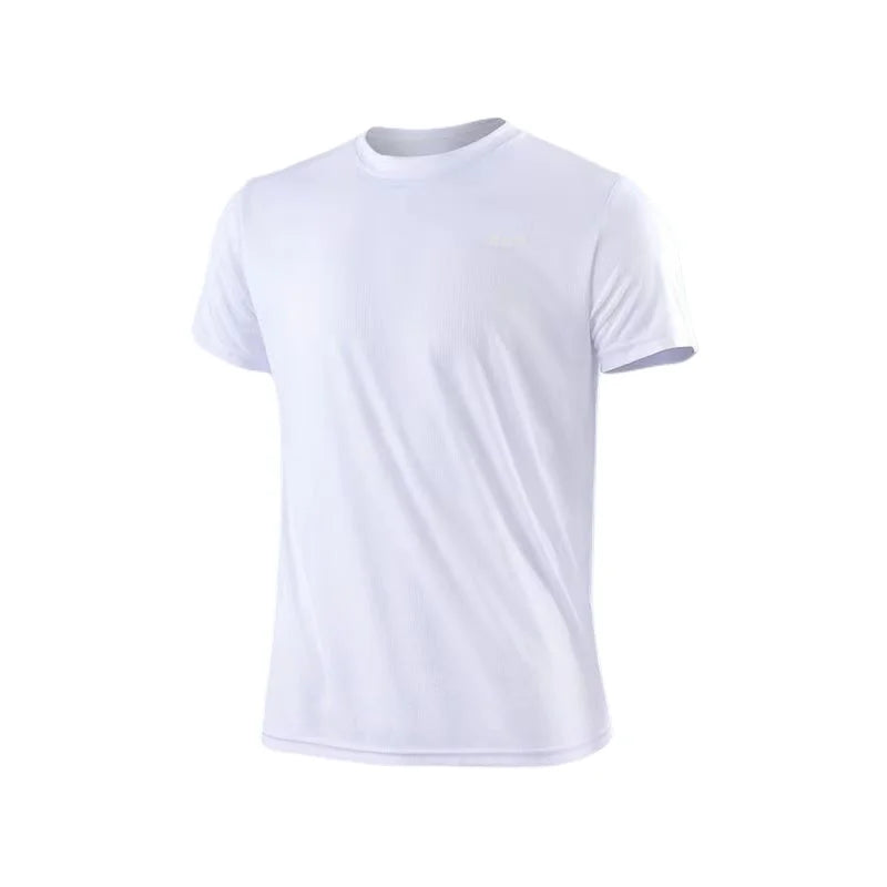 Tricou cu mânecă scurtă pentru bărbați, cu uscare rapidă, pentru alergare, pentru a elimina umezeala, cu gât rotund, pentru antrenament, pentru sport, pentru sală