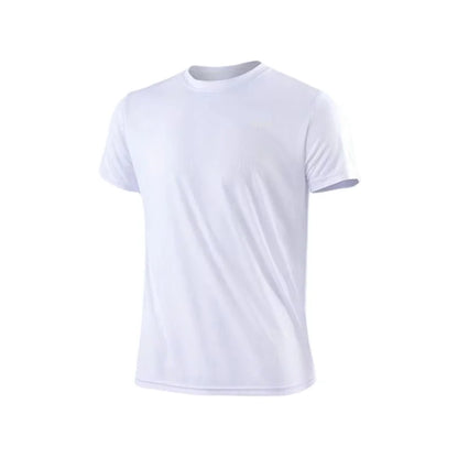 Tricou cu mânecă scurtă pentru bărbați, cu uscare rapidă, pentru alergare, pentru a elimina umezeala, cu gât rotund, pentru antrenament, pentru sport, pentru sală