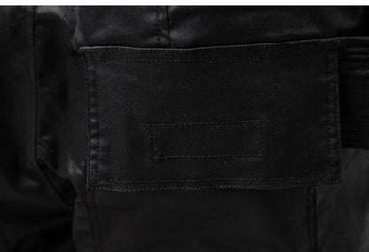 Pantaloni cargo pentru bărbați - Negru Leather Like