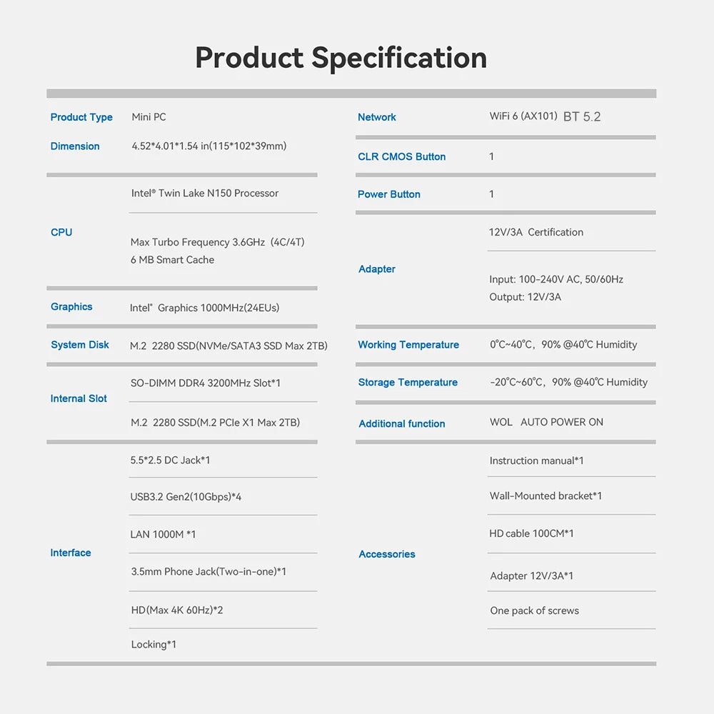 Beelink Mini S13 Intel Twin Lake N150 S12 Pro N100 Mini S N5095 Mini PC N95 8GB 128GB SSD Desktop Gaming Computer VS GMKtec G3