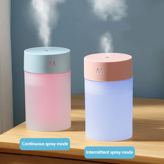 Umidificator de aer portabil - 260ML - Mini difuzor de aromoterapie cu ultrasunete Pulverizator portabil USB Atomizor de ulei esențial Lampă LED pentru mașină acasă
