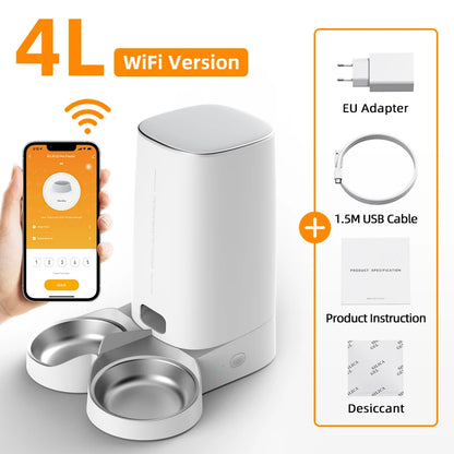 ROJECO Dispenser smart pentru hrana animale de companie cu WiFi pt control de pe telefon
