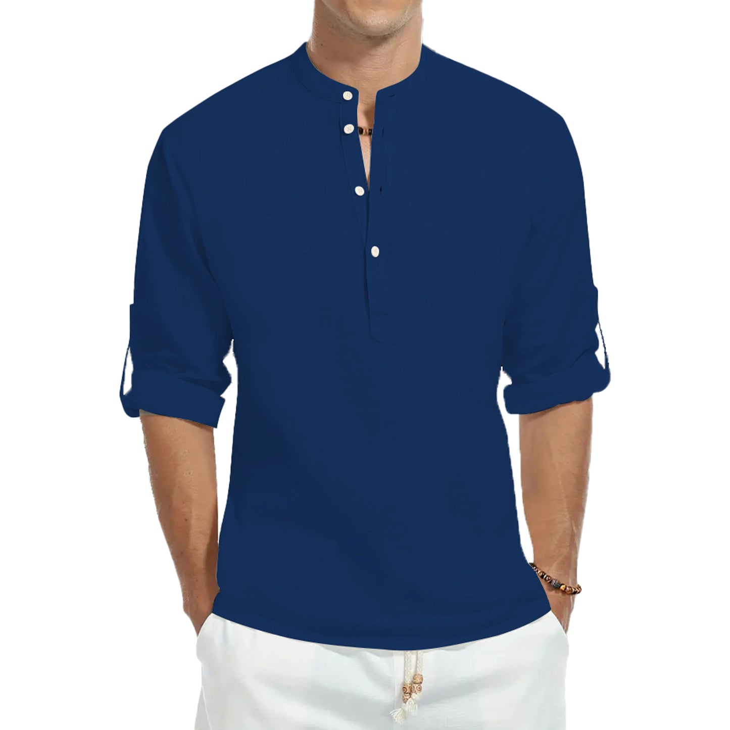 Top casual din bumbac - Barbati - Guler tunica