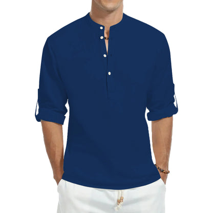 Top casual din bumbac - Barbati - Guler tunica