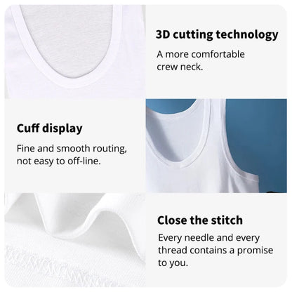 Vestă pentru bărbați din bumbac 100%, camisolă de antrenament pentru fitness și sport, tricou alb de vară, fără mâneci