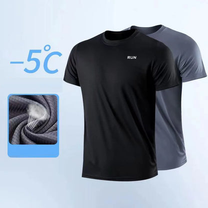 Tricou cu mânecă scurtă pentru bărbați, cu uscare rapidă, pentru alergare, pentru a elimina umezeala, cu gât rotund, pentru antrenament, pentru sport, pentru sală