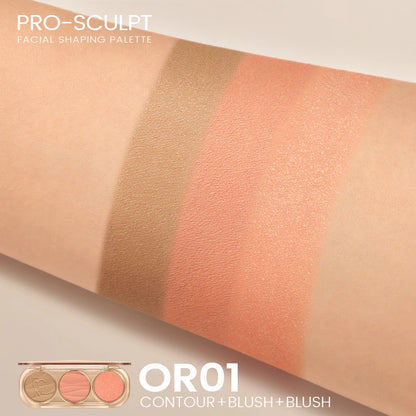 Paleta de conturare facială 3-în-1 FOCALLURE Pro-Sculpt