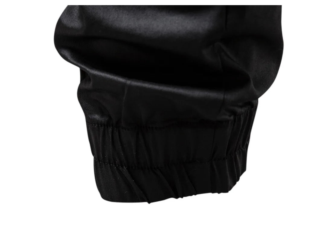 Pantaloni cargo pentru bărbați - Negru Leather Like